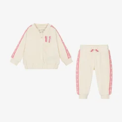 Guess Tracksuits|Tracksuits*Baby Girls Ivory Velour Tracksuit
