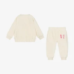 Guess Tracksuits|Tracksuits*Baby Girls Ivory Velour Tracksuit