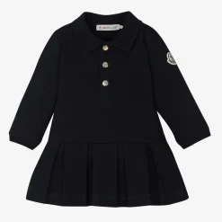 Moncler Enfant Dresses*Baby Girls Navy Blue Cotton Piqué Dress