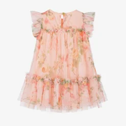Angels Face Dresses*Baby Girls Pale Pink Floral Dress Peach