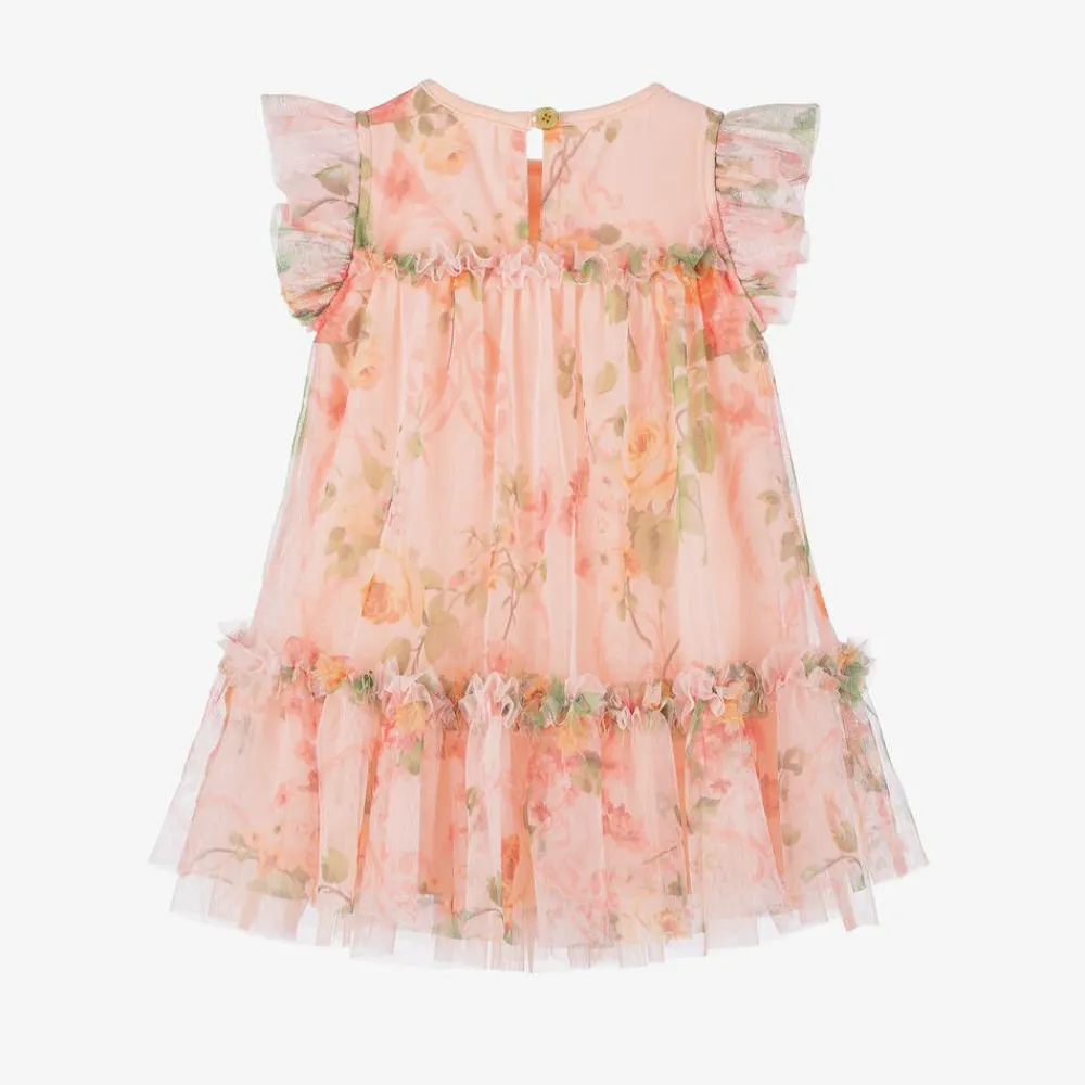 Angels Face Dresses*Baby Girls Pale Pink Floral Dress Peach