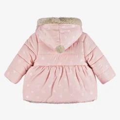 Mayoral Coats & Jackets*Baby Girls Pink & Beige Reversible Coat