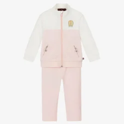 AIGNER Tracksuits*Baby Girls Pink & Ivory Cotton Tracksuit