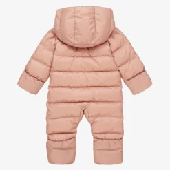 Burberry Snowwear|Snowwear*Baby Girls Pink & Vintage Check Snowsuit