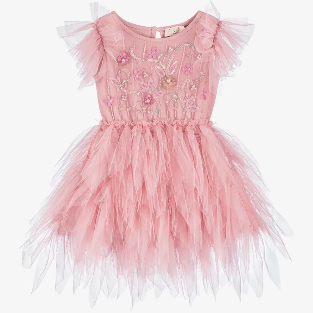 Tutu du Monde Dresses*Baby Girls Pink Beaded Tulle Dress