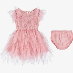 Tutu du Monde Dresses*Baby Girls Pink Beaded Tulle Dress