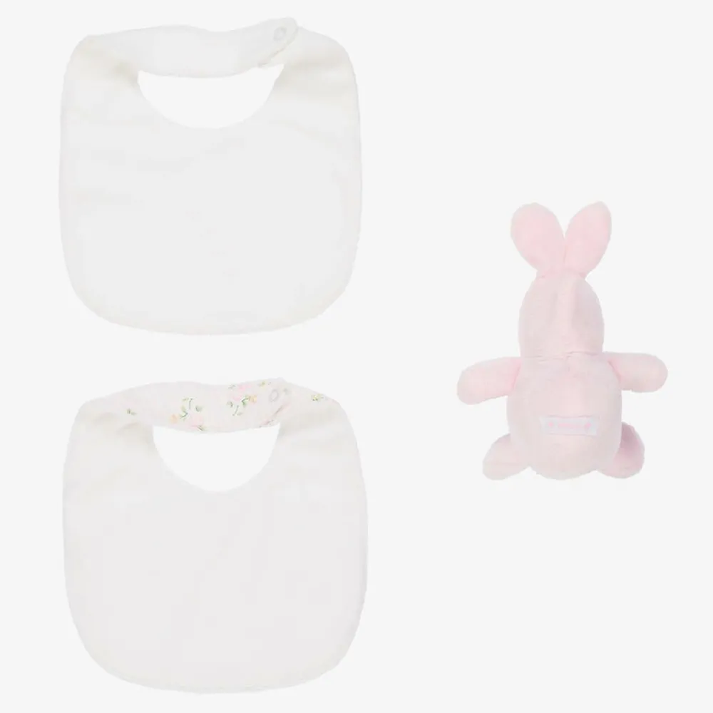 Emile et Rose Gifts*Baby Girls Pink Bibs & Bunny Gift Set