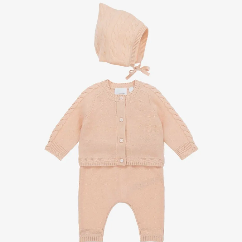 Burberry Gifts*Baby Girls Pink Cashmere Trouser Set