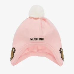 Moschino Baby Hats|Hats*Baby Girls Pink Cotton & Wool Knit Hat