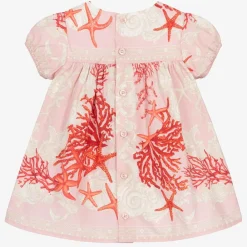 Versace Dresses*Baby Girls Pink Cotton Barocco Sea Dress