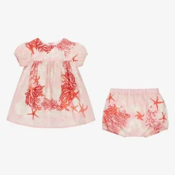 Versace Dresses*Baby Girls Pink Cotton Barocco Sea Dress