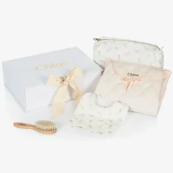 Chloé Nursery Accessories*Baby Girls Pink Cotton Changing Mat Gift Set