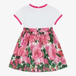 Dolce amp; Gabbana Dresses*Baby Girls Pink Cotton Floral Dress