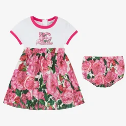 Dolce amp; Gabbana Dresses*Baby Girls Pink Cotton Floral Dress