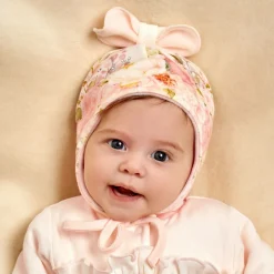 Sofija Hats*Baby Girls Pink Cotton Floral Hat