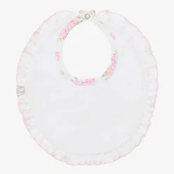 Kissy Kissy Feeding Accessories*Baby Girls Pink Cotton Heavenly Hydrangeas Bib