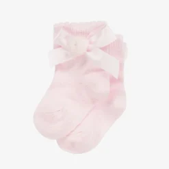 A Dee Socks*Baby Girls Pink Cotton Knit Socks