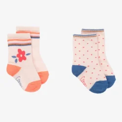 Carrément Beau Gifts|Socks*Baby Girls Pink Cotton Socks (2 Pack)