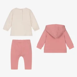 iDO Mini Tracksuits|Tracksuits*Baby Girls Pink Cotton Tracksuit Set