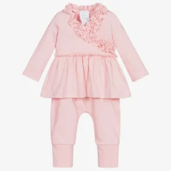 Lemon Loves Layette Outfit Sets|Outfit Sets*Baby Girls Pink Cotton Trouser Set RoseShadow