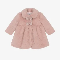 Angels Face Coats & Jackets*Baby Girls Pink Faux Fur Coat TeaRose