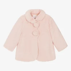 Mayoral Newborn Coats & Jackets*Baby Girls Pink Faux Fur Coat