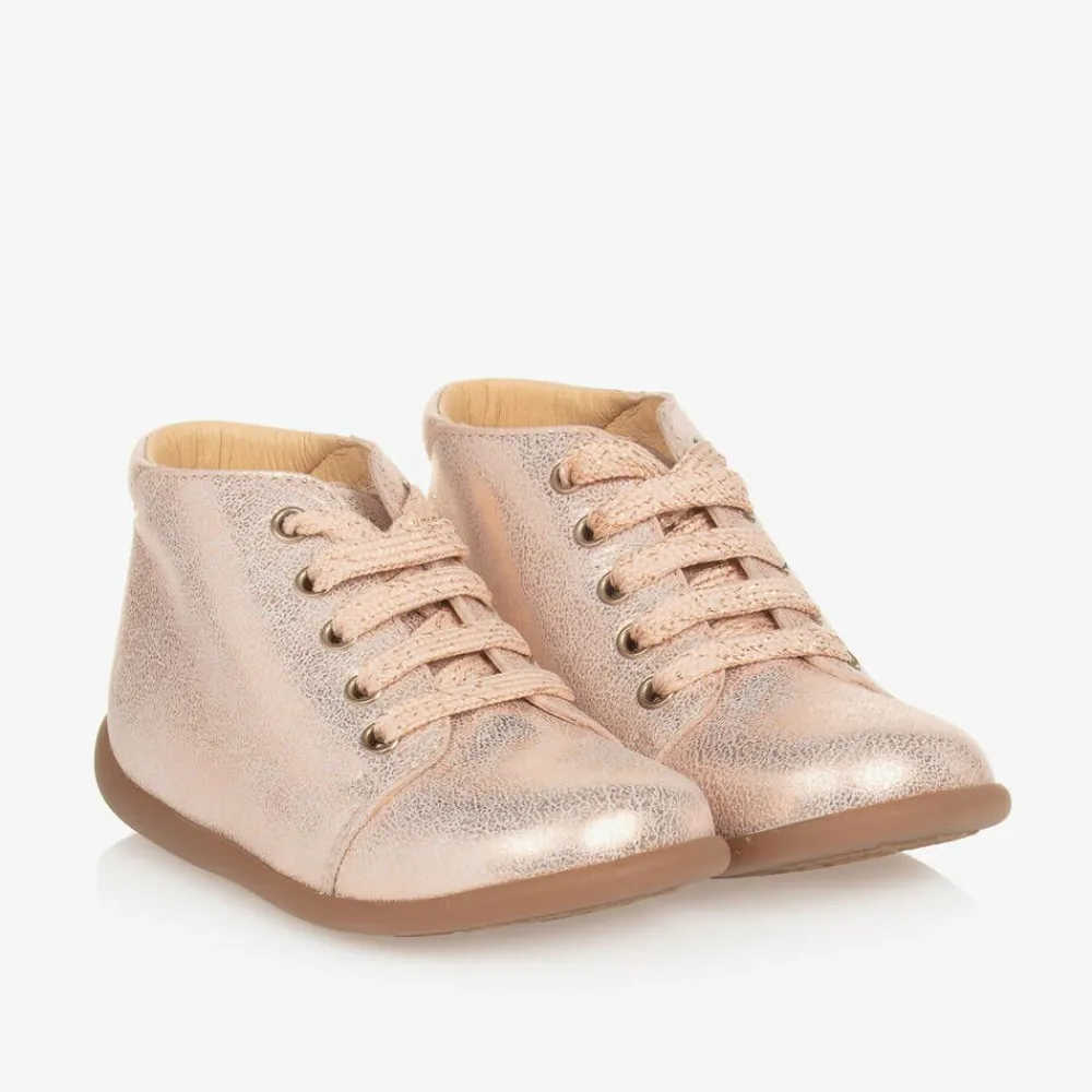 Pom dApi Boots*Baby Girls Pink First Walker Boots