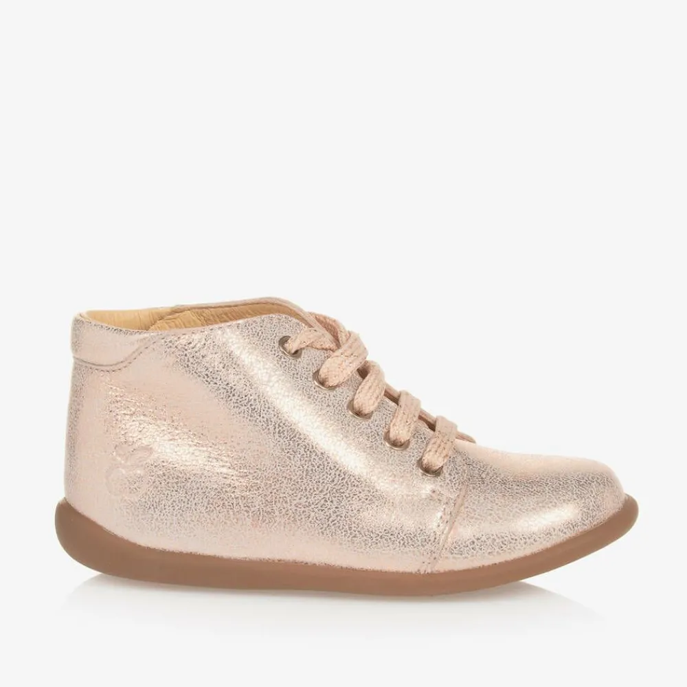 Pom dApi Boots*Baby Girls Pink First Walker Boots