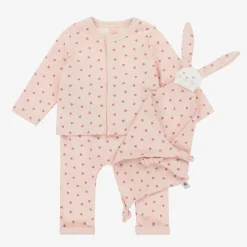 Petit Bateau Babysuits*Baby Girls Pink Heart Organic Cotton Trouser Set