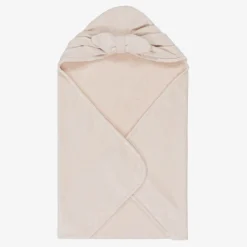 Elodie Towels & Robes*Baby Girls Pink Hooded Cotton Towel PowderPinkBow