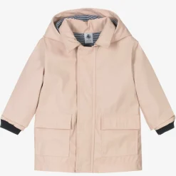 Petit Bateau Coats & Jackets*Baby Girls Pink Hooded Raincoat