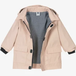 Petit Bateau Coats & Jackets*Baby Girls Pink Hooded Raincoat
