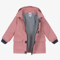 Petit Bateau Coats & Jackets*Baby Girls Pink Hooded Raincoat