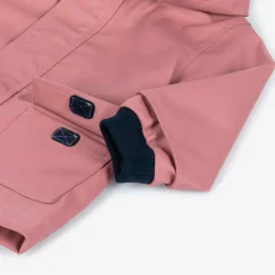 Petit Bateau Coats & Jackets*Baby Girls Pink Hooded Raincoat
