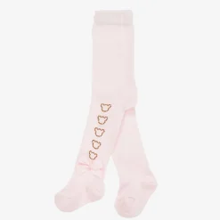 A Dee Tights|Tights*Baby Girls Pink Knit Bear Tights