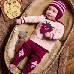 The Bonniemob Tops*Baby Girls Pink Knitted Cotton Jumper