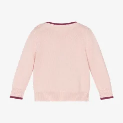 The Bonniemob Tops*Baby Girls Pink Knitted Cotton Jumper
