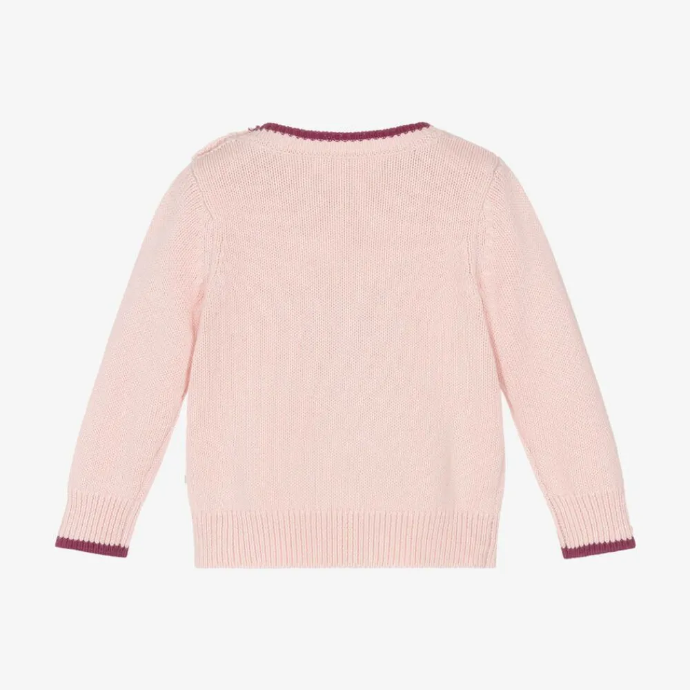The Bonniemob Tops*Baby Girls Pink Knitted Cotton Jumper