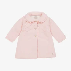 Paz Rodríguez Coats & Jackets*Baby Girls Pink Knitted Pram Coat