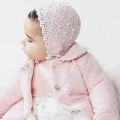 Paz Rodríguez Coats & Jackets*Baby Girls Pink Knitted Pram Coat