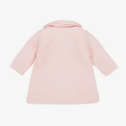 Paz Rodríguez Coats & Jackets*Baby Girls Pink Knitted Pram Coat