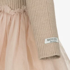 Donsje Dresses*Baby Girls Pink Knitted Tulle Dress
