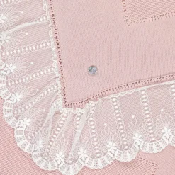 Artesanía Granlei Gifts*Baby Girls Pink Lace Trim Blanket (105cm)
