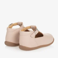 Pom dApi Bar Shoes|Bar Shoes*Baby Girls Pink Leather First Walker Shoes