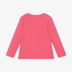 Guess Tops*Baby Girls Pink Logo Heart Cotton Top
