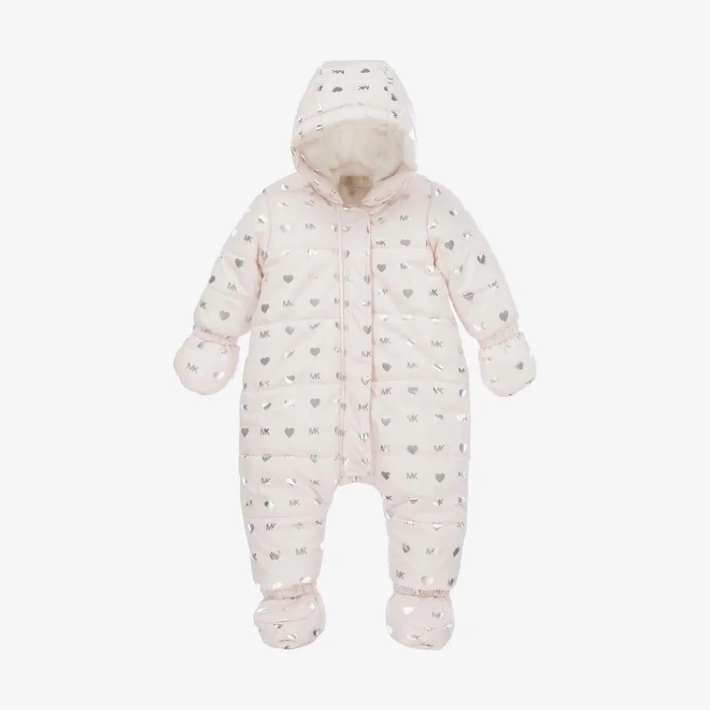 Michael Kors Kids Snowwear*Baby Girls Pink Monogram Snowsuit