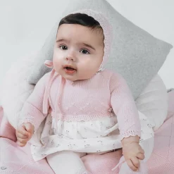 Paz Rodríguez Dresses*Baby Girls Pink Penguin Wool & Cotton Dress