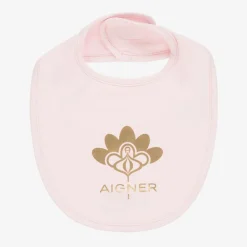 AIGNER Feeding Accessories*Baby Girls Pink Pima Cotton Bib