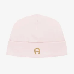 AIGNER Hats|Hats*Baby Girls Pink Pima Cotton Layette Hat