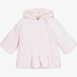 Emile et Rose Coats & Jackets*Baby Girls Pink Plush Bunny Coat